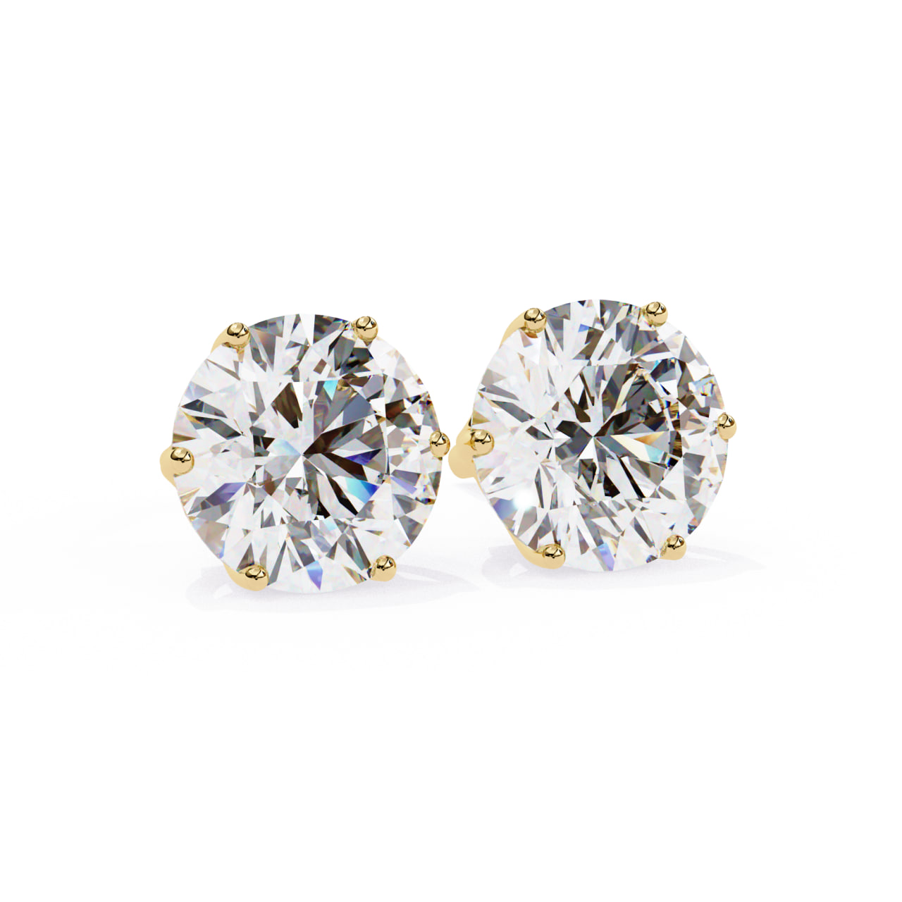 Classic Round Solitaire Diamond Stud Earrings