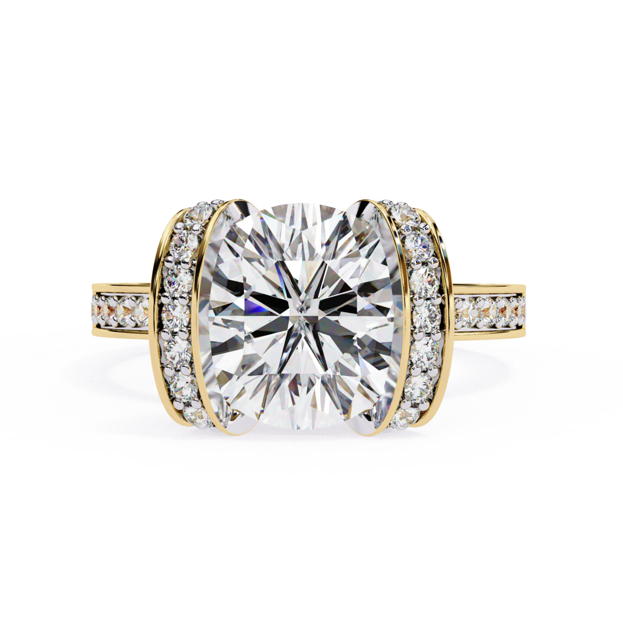 Cushion Cut Diamond Double Halo Ring