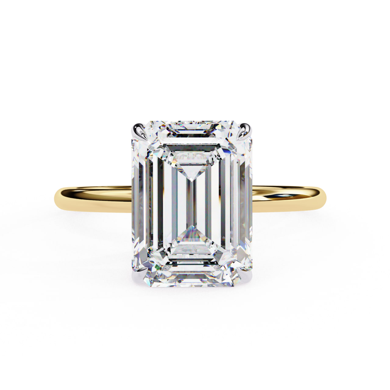 Emerald Solitaire Engagement Ring 092