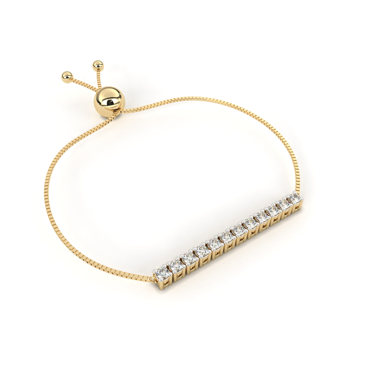 Diamond Bar Bolo Bracelet
