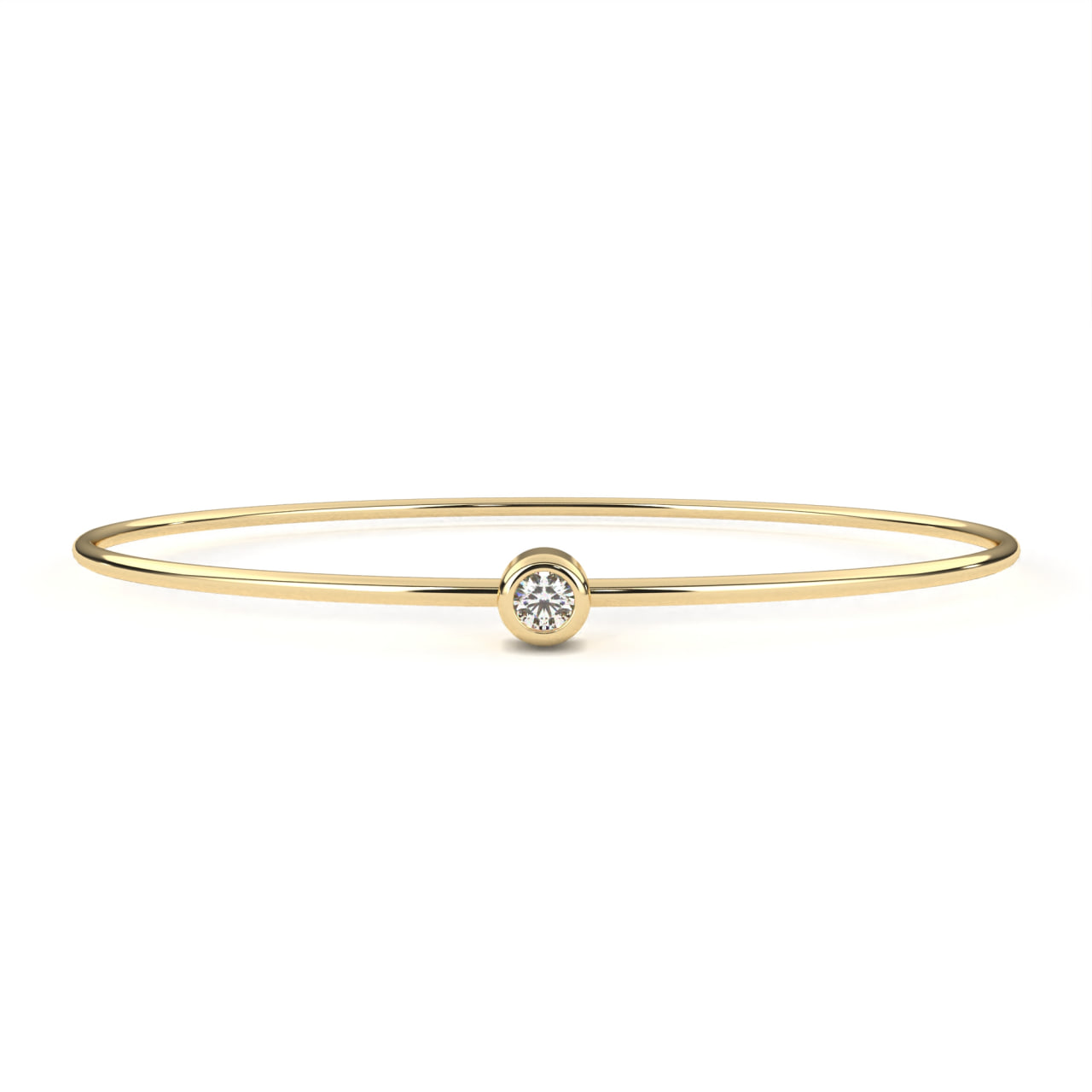 Minimal Bezel Solitaire Diamond Bangle