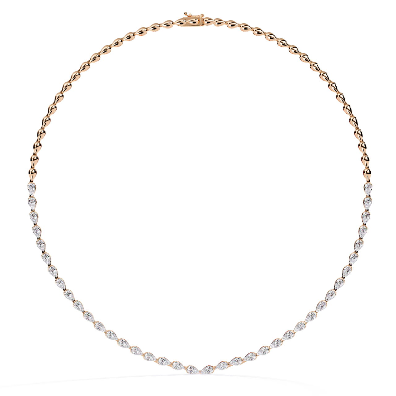 Diamond Leaf Link Station Necklace