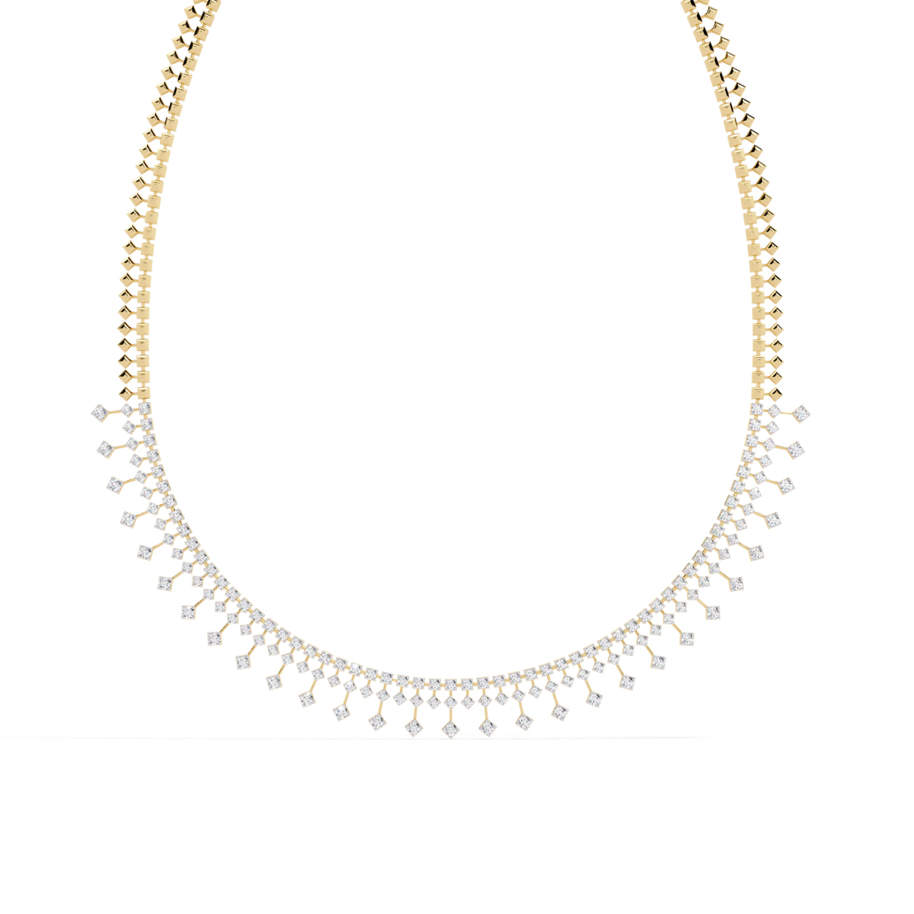 Diamond Fringe Statement Necklace