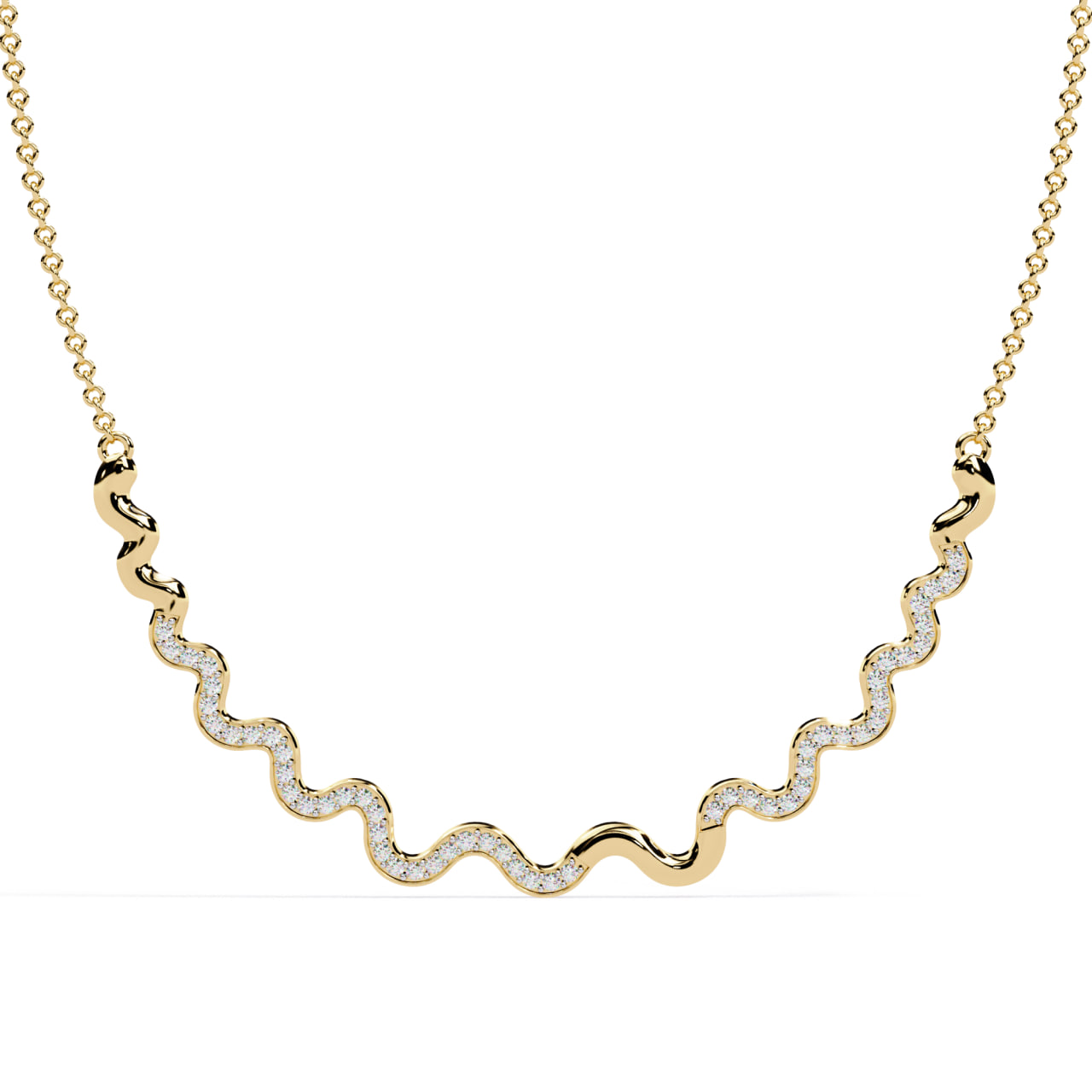 Wave Curve Diamond Necklace